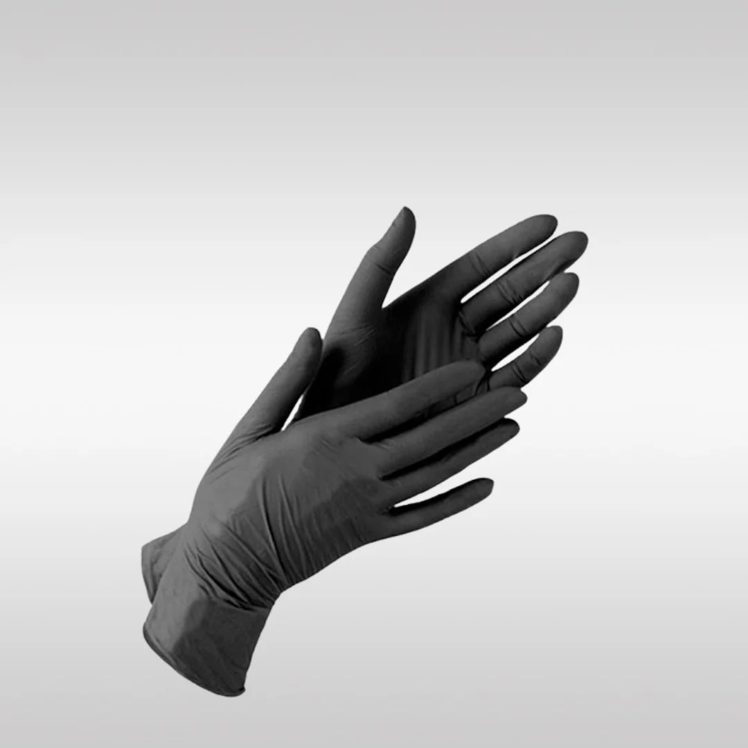 Перчатки одноразовые нитриловые FOXY-GLOVES, размер М, черные, 100 штук